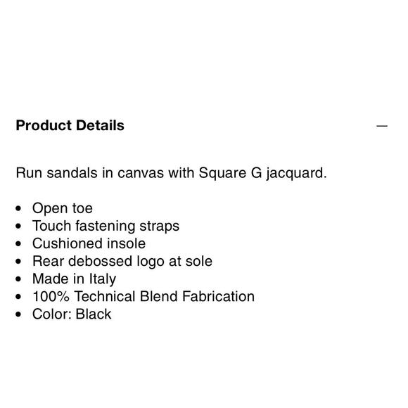 Gucci Run 10/US 10.5 Touch Strap Sandals Square G Jacquard Canvas Black NIB $970 - Picture 11 of 12